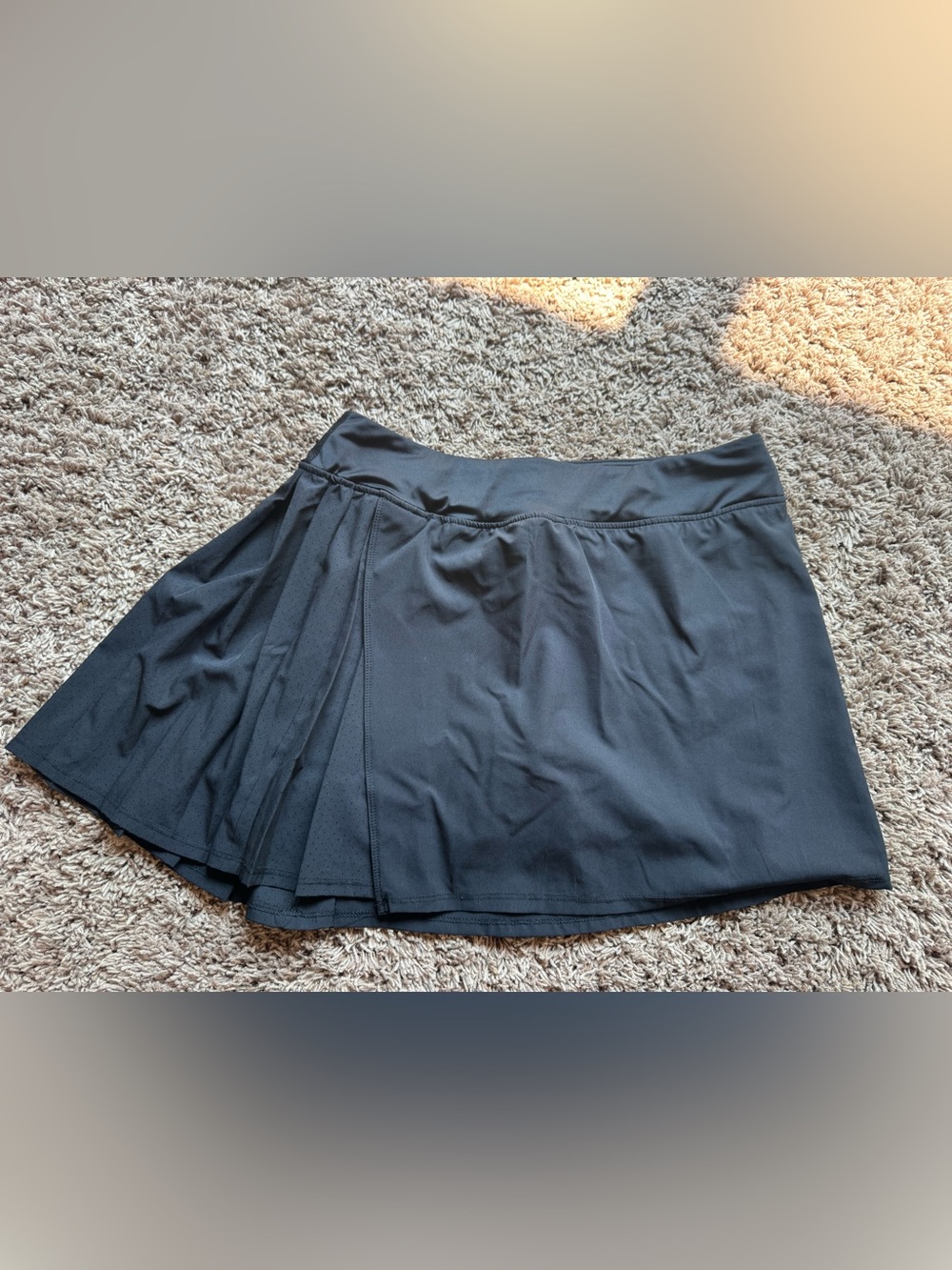 Women's Black Active Skort with Pleated Detail